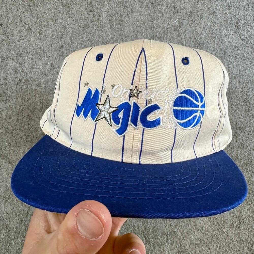 VTG 90s Drew Pearson Orlando Magic Hat Mens OSFA Blue White Pinstripe Snapback